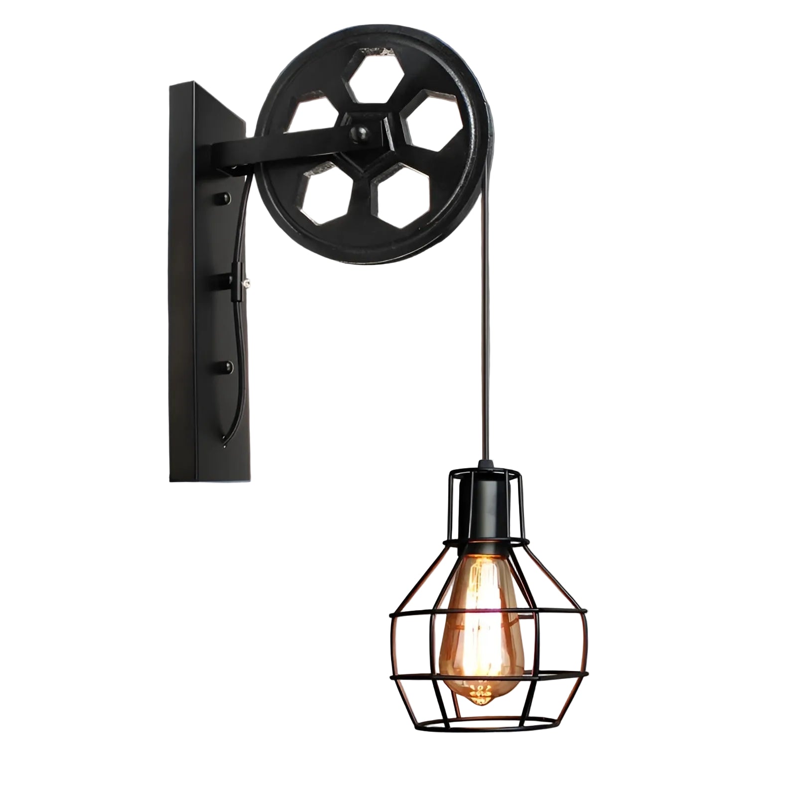 Industriell LED vegglampe for stue. Moderne designbelysning med energieffektivt LED-lys for hjemmet.