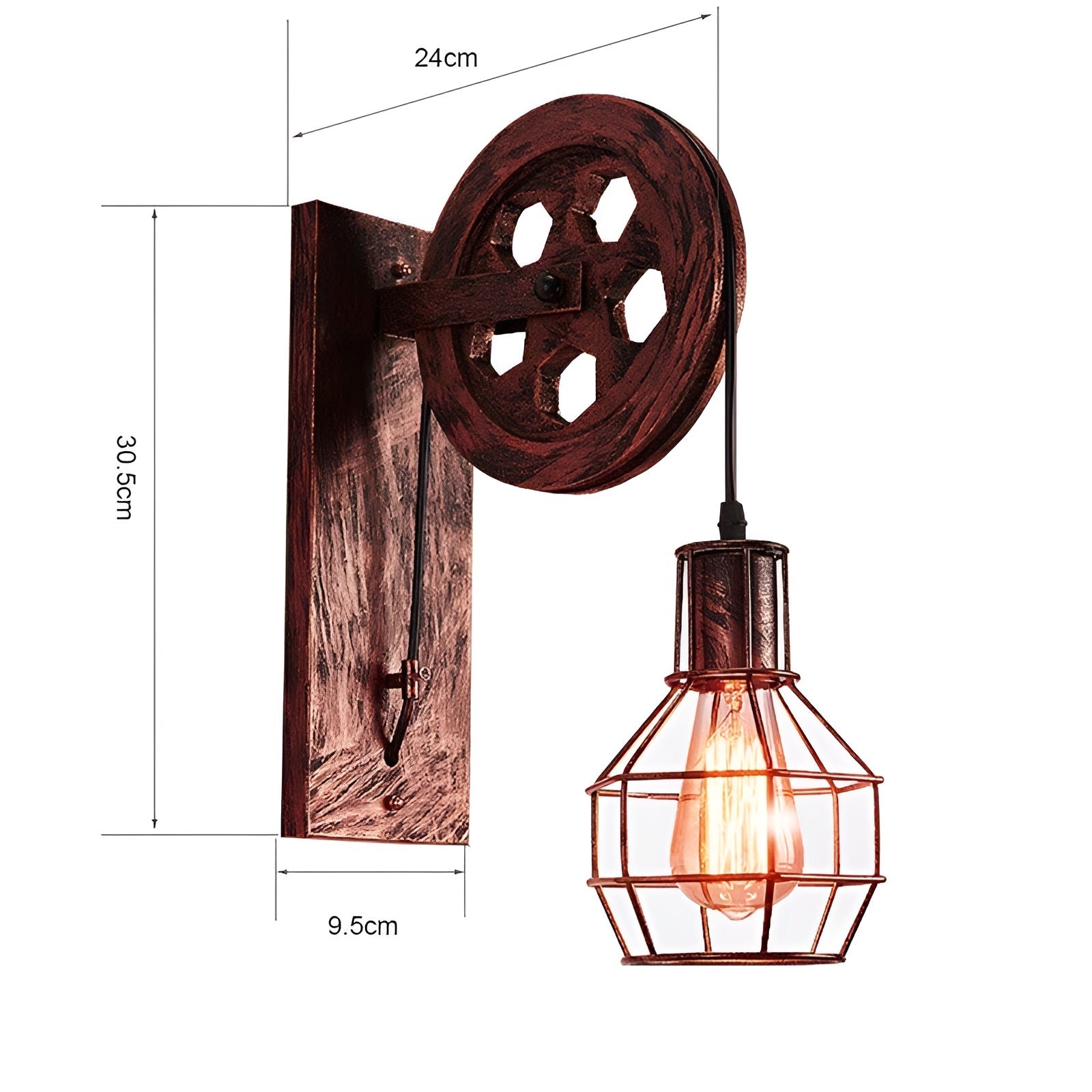 Vintage-inspirert industriell LED vegglampe. Moderne designlampe for stue, kontor og hjemmets belysning.