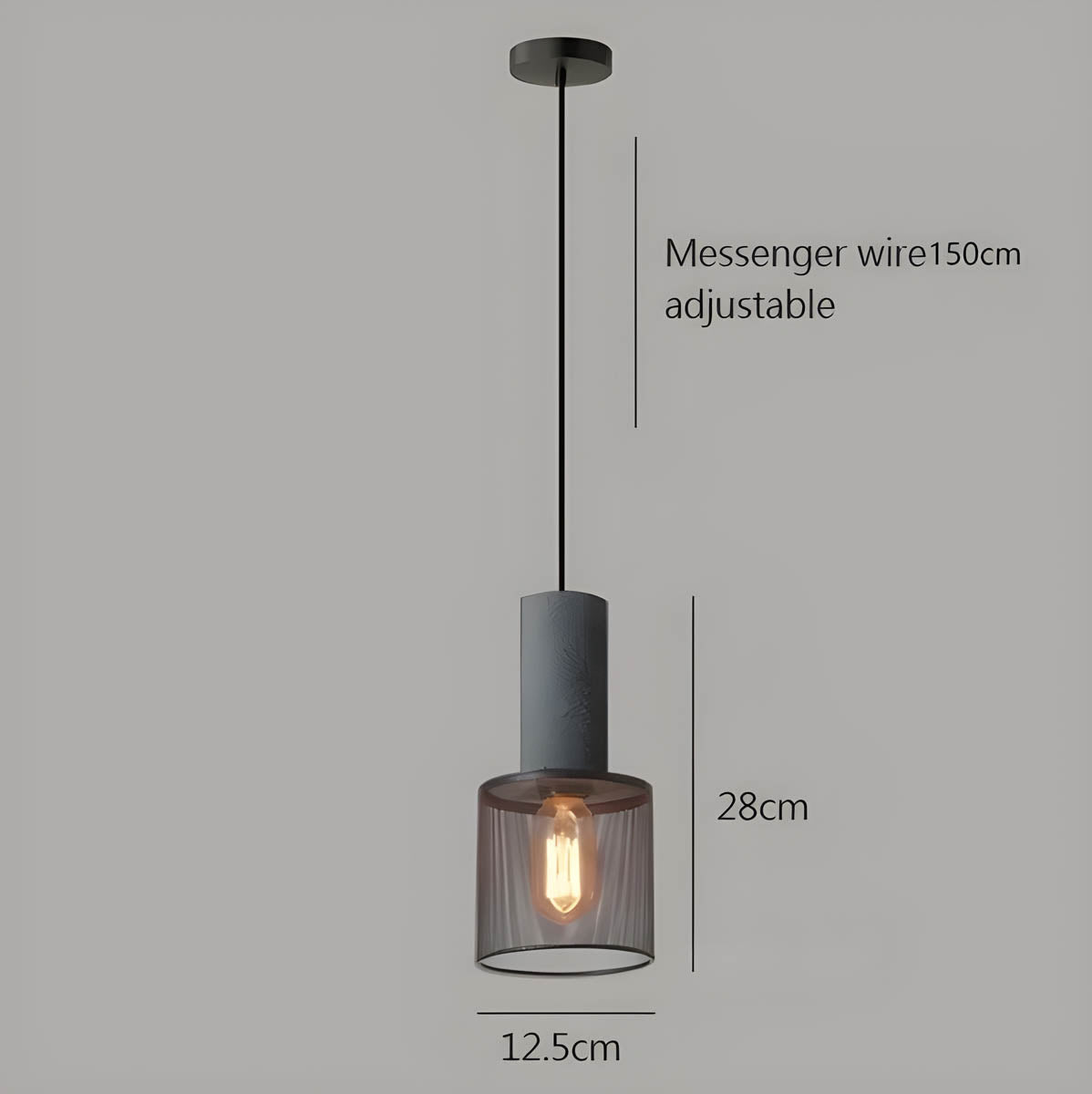 Industriell pendellampe i betong og jern med moderne design, tilfører stil og eleganse til ethvert rom.