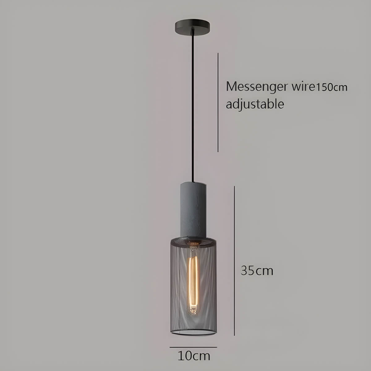 Industriell pendellampe i betong og jern med moderne design, tilfører stil og eleganse til ethvert rom.