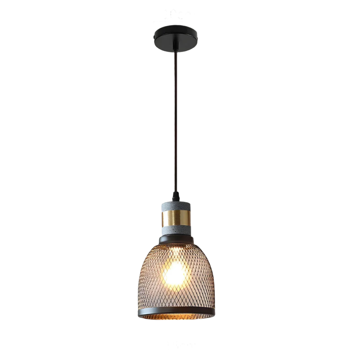 Industriell pendellampe i betong og jern med moderne design, tilfører stil og eleganse til ethvert rom.