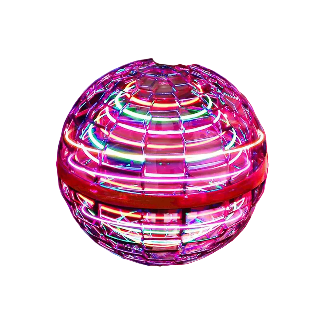 Interaktiv flygende ball med farget LED-lys svever i luften, USB oppladbar for innendørs/utendørs moro.