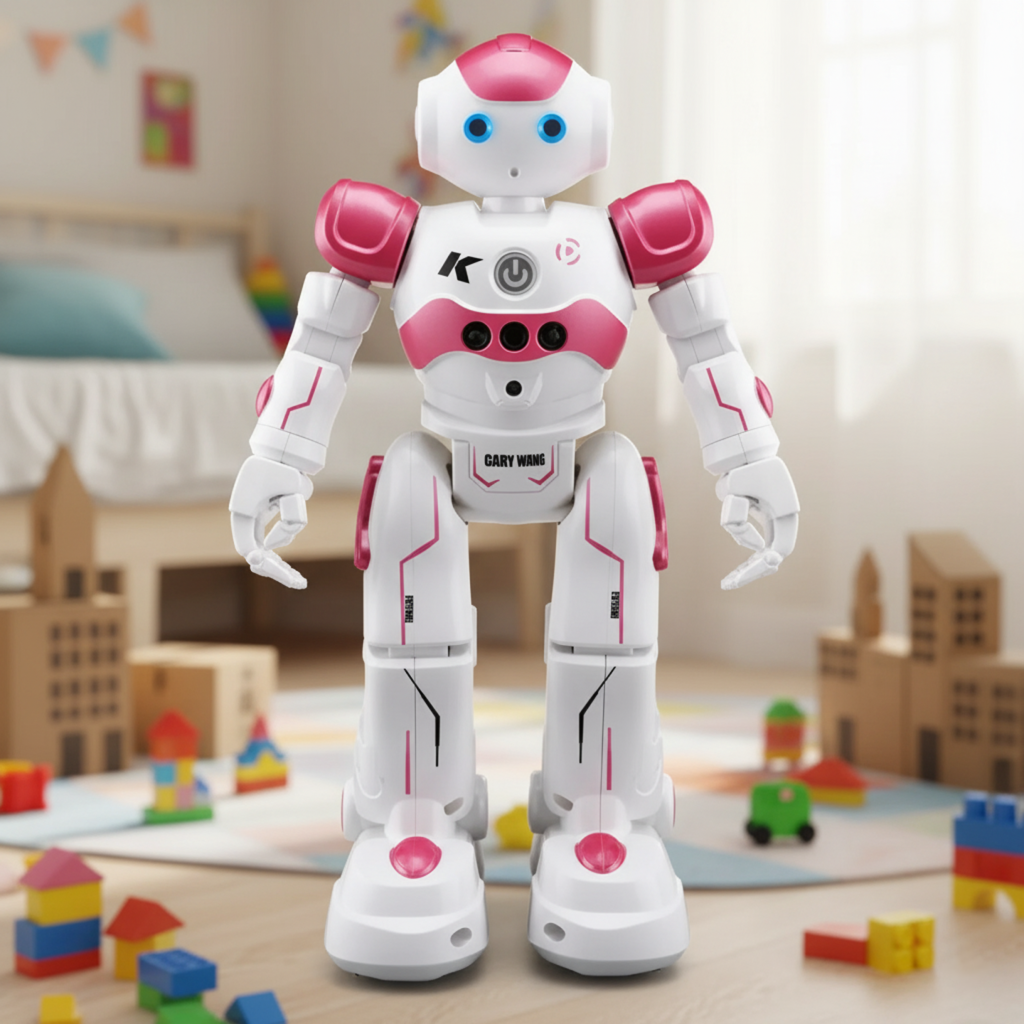 Barneleke: interaktiv robot hjelper barn med læring, fremmer engasjement og nysgjerrighet via teknologi.
