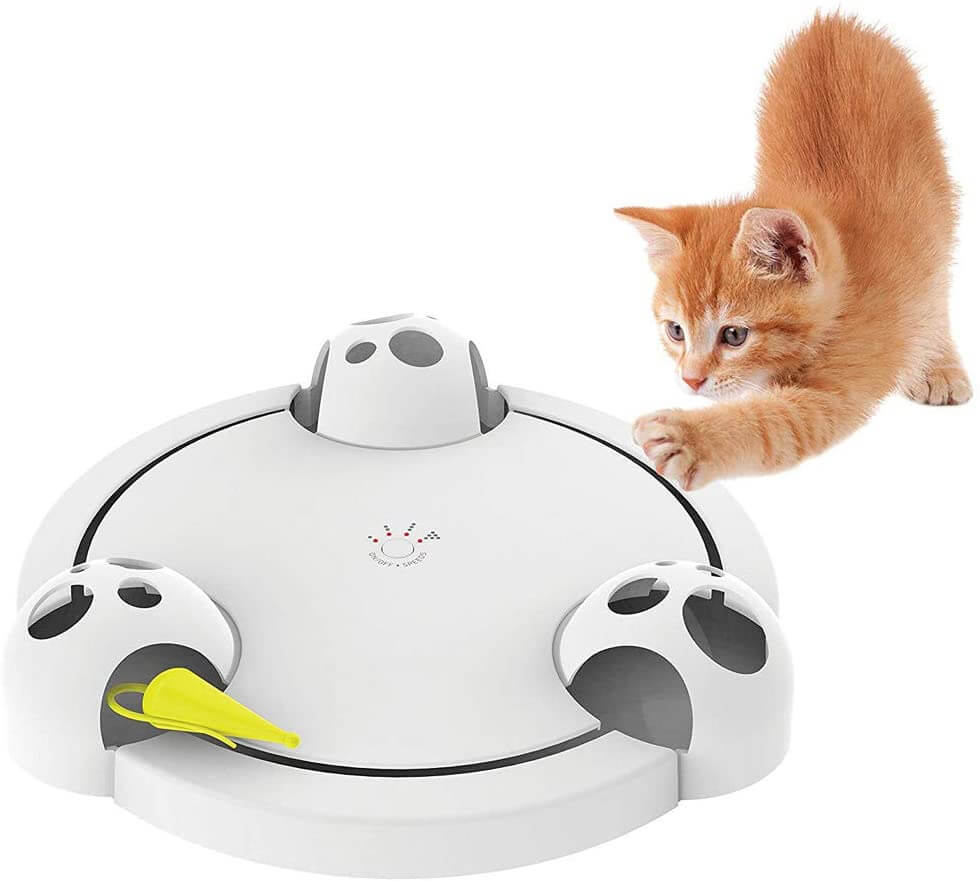 Interaktiv pounce katteleke for timer med jaktmoro, stimulerer kattens naturlige jaktinstinkt.