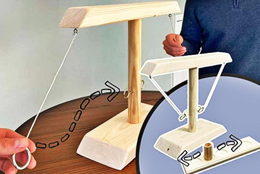 Utendørs underholdning: Robust ringkast spill og drikkespill laget av tre, for hage og fest