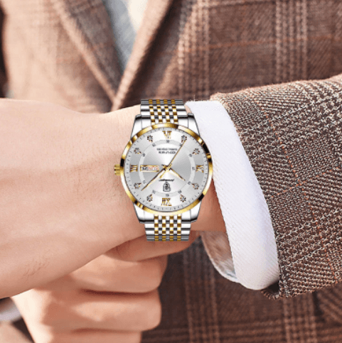 Armbåndsbilde av Jean Mallou herreklokke i rustfritt stål, passer perfekt til elegant antrekk