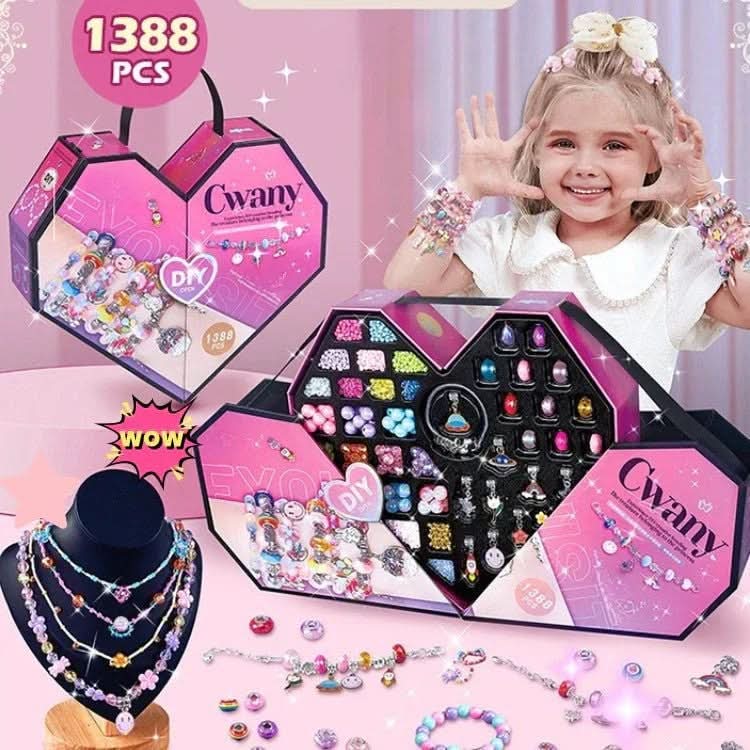Kreativt armbåndssett for jenter. Inneholder alt for å lage vakre, selvgjorte armbånd.