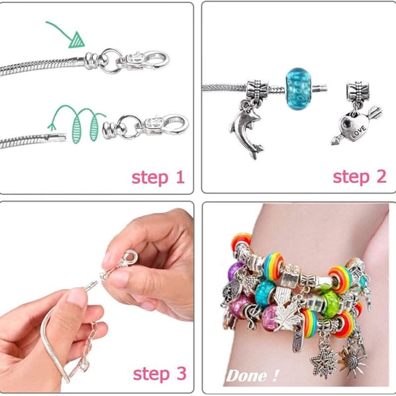 Fargerikt armbåndssett for jenter som elsker å designe egne unike smykker.
