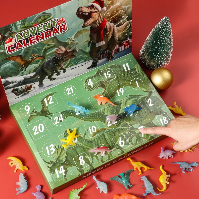 Pedagogisk lekesett: dinosaur julekalender for barn, fremmer læring om forhistoriske dyr gjennom lek og oppdagelse