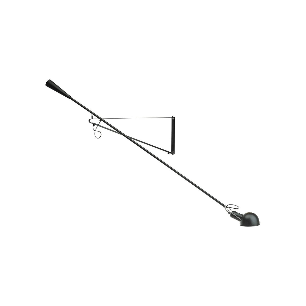 Justerbar industrivegglampe i svart metall. Moderne, funksjonell belysning for stue eller kontor.
