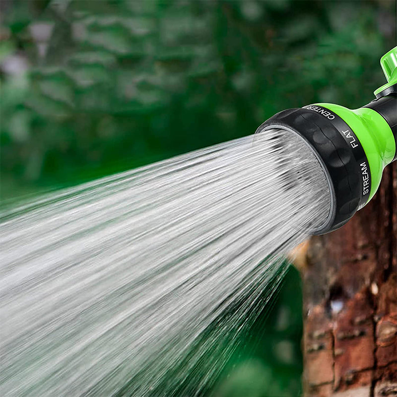 "Justerbar skum vaskepistol for bilrengjøring, grønn med svart, ergonomisk grip og gummidyse for tilpasning av spray."