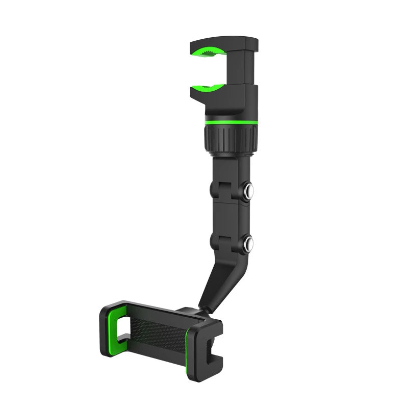 "Justerbar svart mobilholder for bil, 960° rotasjon, handsfree opplevelse. Passer de fleste mobiltelefoner."