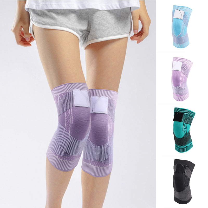 "Justerbare nylon knebeskyttere i blått, komfortabel og pustende design, med justerbar stropp for optimal støtte"