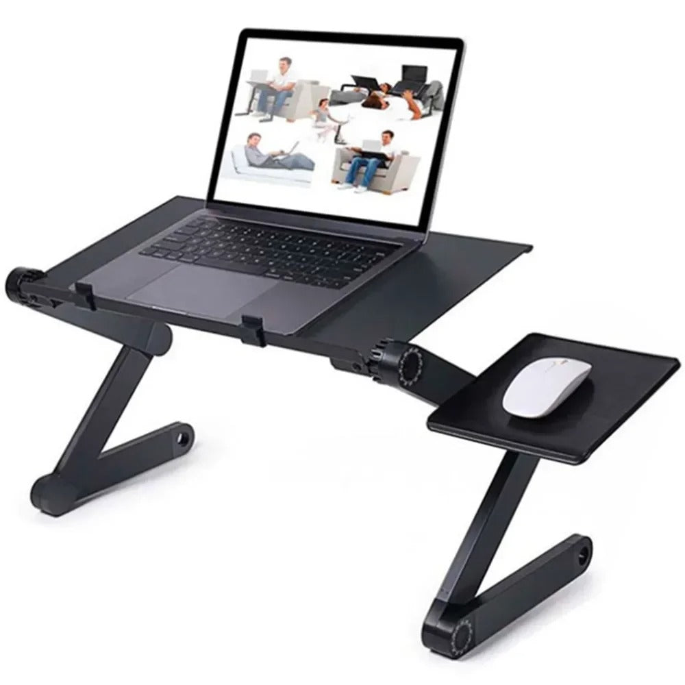 Justerbart ergonomisk laptop stativ for optimal arbeidsstilling, høyde og vinkel. Perfekt for hjemmekontor.