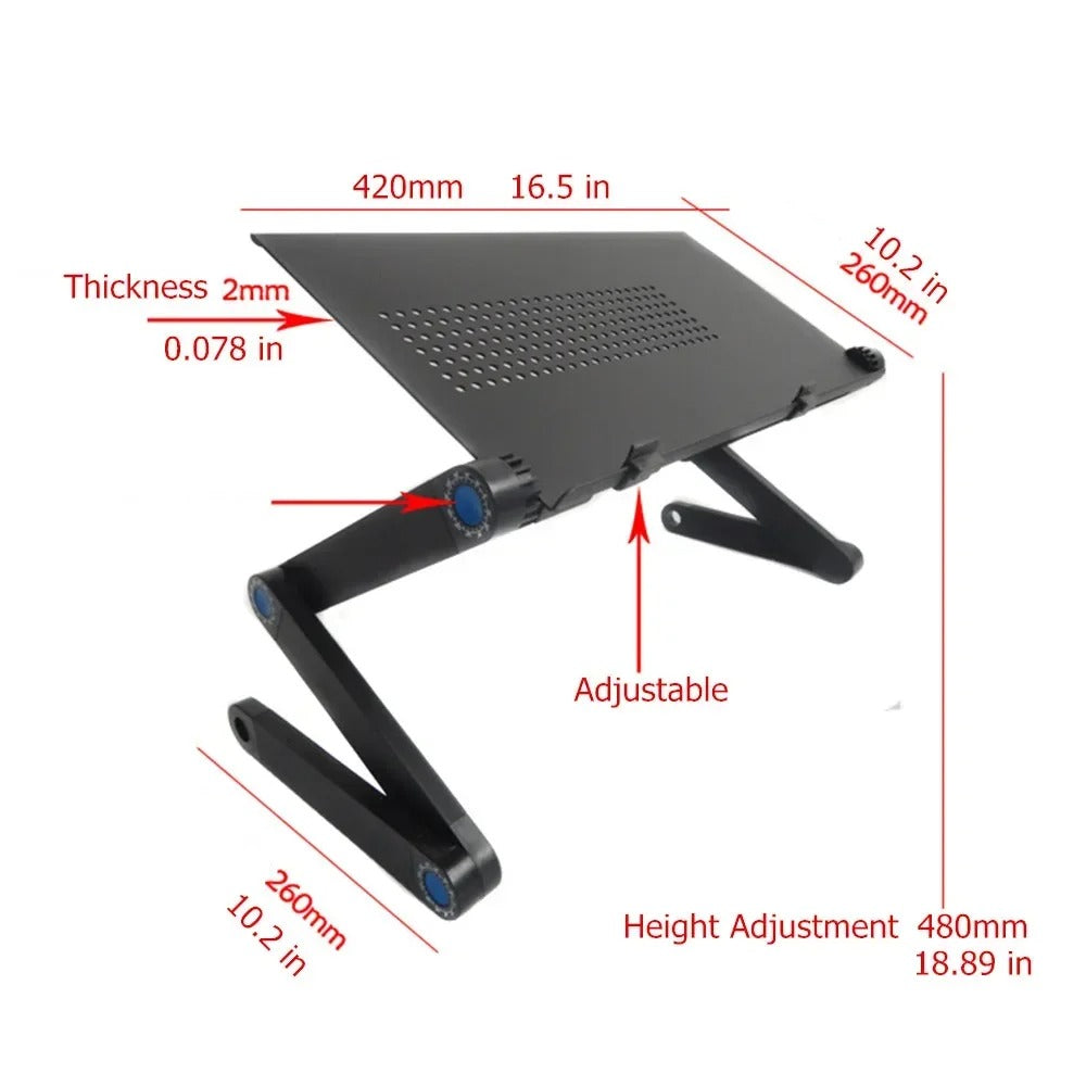 Robust datatilbehør; justerbart laptop stativ for bedre ergonomi og svalere PC. Essensielt kontorutstyr.