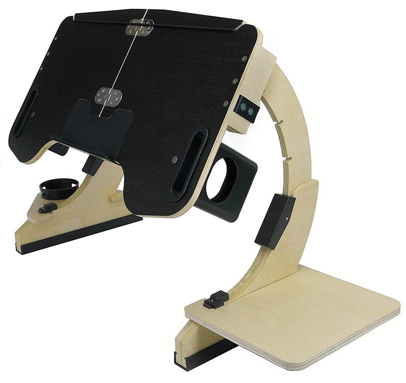 Sammenleggbart laptopbord ideelt for hjemmekontoret, justerbart for optimal arbeidskomfort.