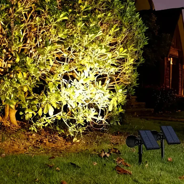 Enkelt å installere solcelle spotlight for terrasse og landskap. Gir varmt, justerbart lys til uteområder.
