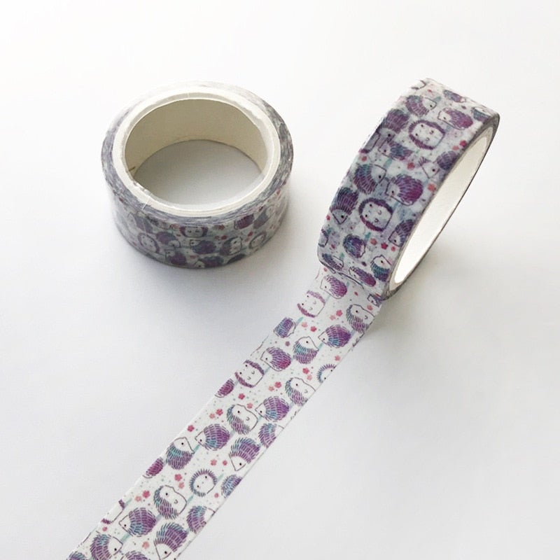 Washi-tape sett med 5 ruller i kawaii-stil, perfekt for planleggere og gaveinnpakning.