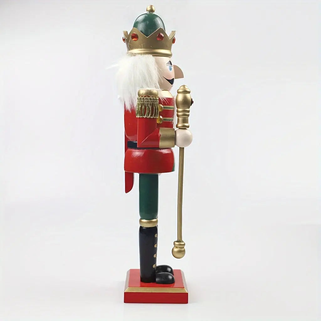 Elegant 30 cm nøtteknekker, klassisk trefigur. Perfekt sesongdekorasjon og julepynt til hjemmet.
