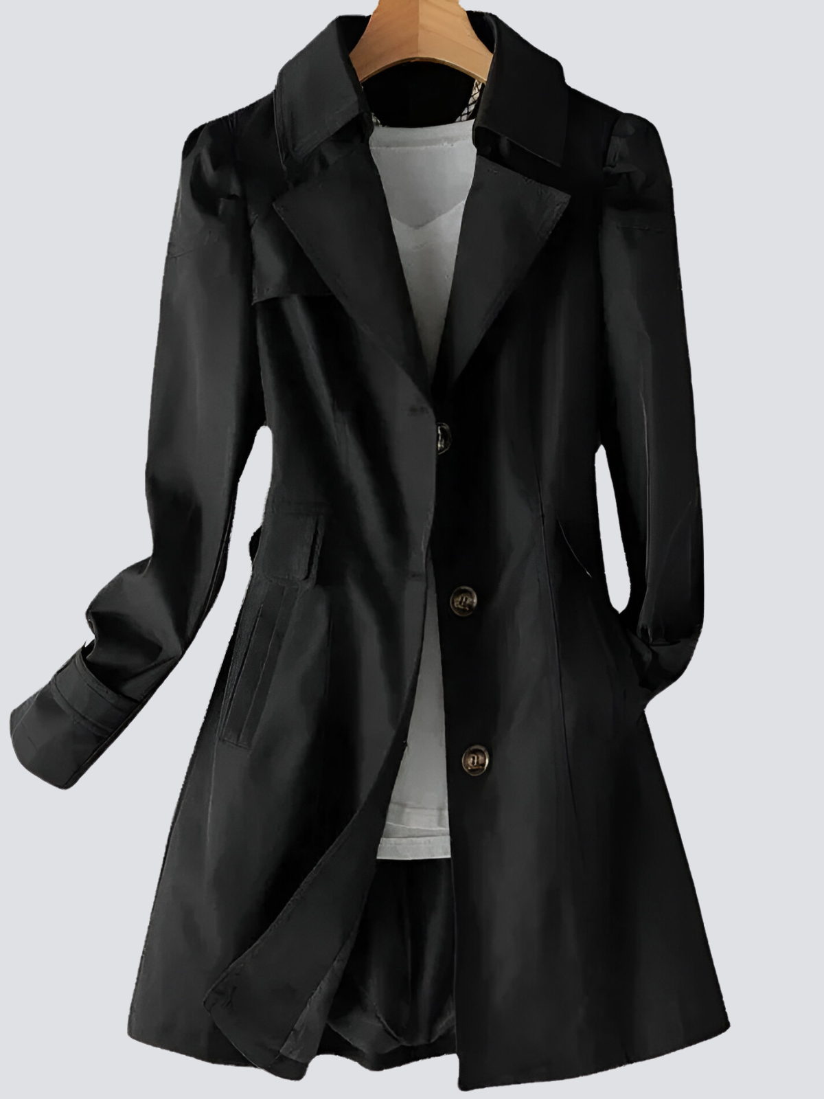 Pen vårjakke/høstjakke: Klassisk kvinners trenchcoat, perfekt for skiftende vær og kontorstil.