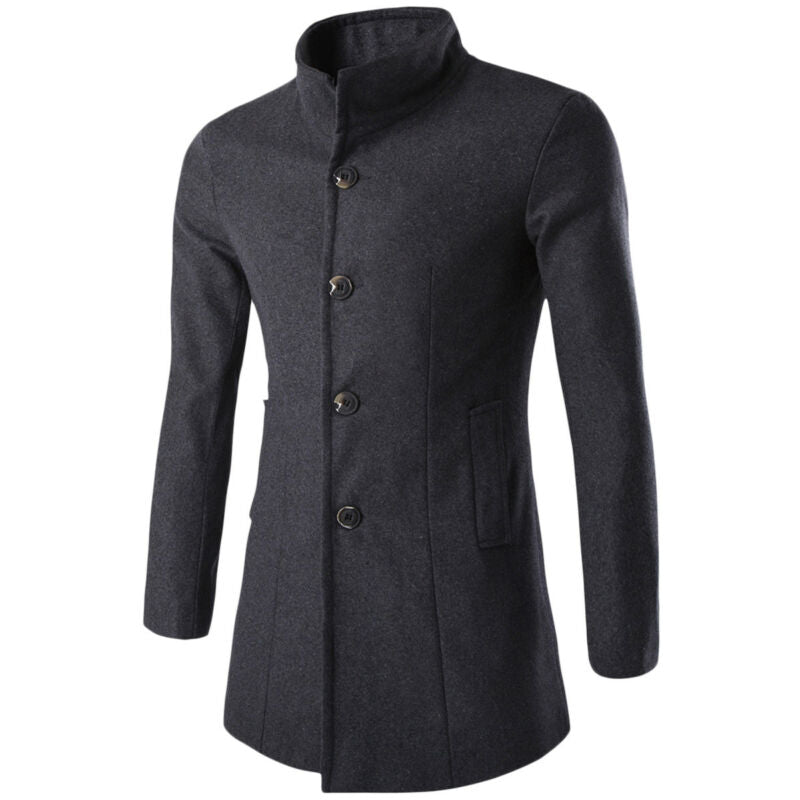 Tidløs herre trenchcoat med klassisk krage, allsidig yttertøy for formell/uformell bruk.