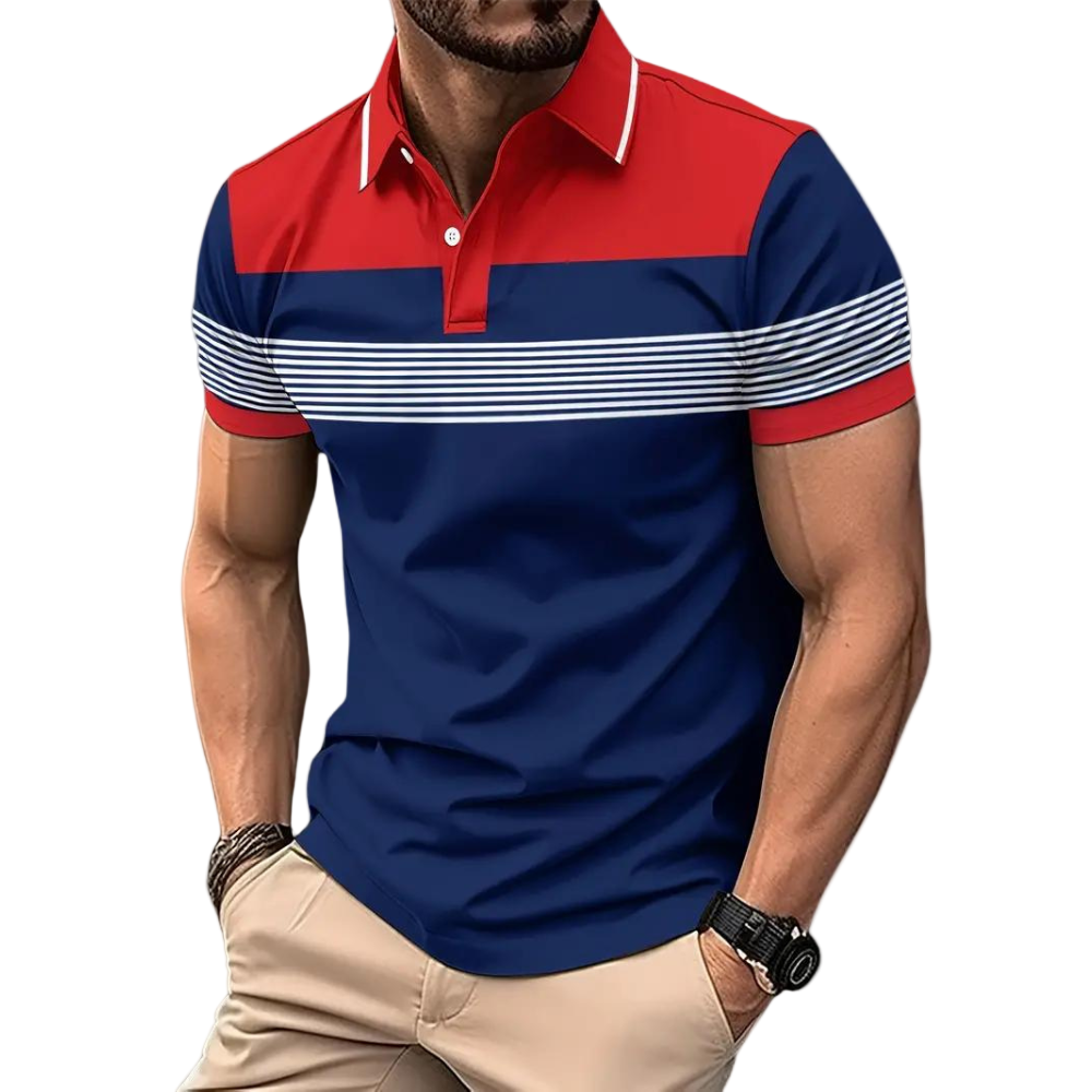 Klassisk herrepoloshirt i tidløs stil. Komfortabel og stilfull for hverdag, fritid, vår og høst.
