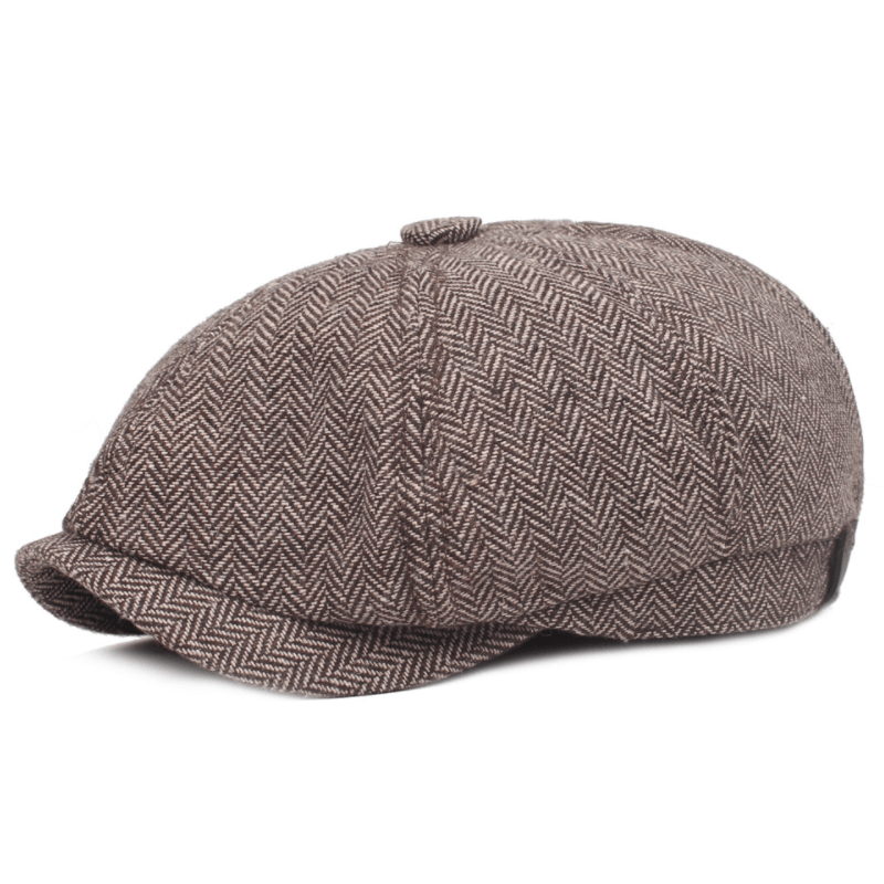 "Klassisk retro sixpence hatt i bomull, elegant grå tone, justerbar passform for stilfull og komfortabel hodebekledning."
