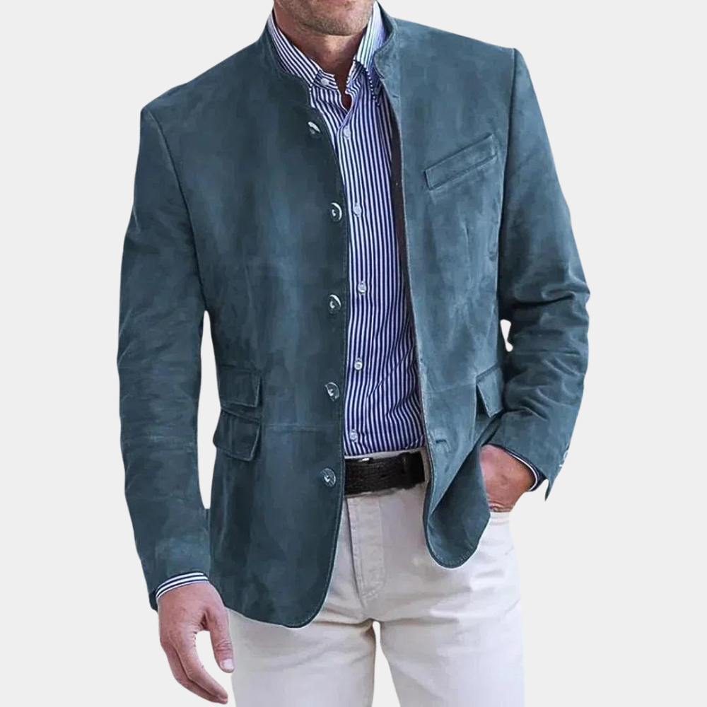 "Klassisk vårjakke for menn i tidløst design, brun, mørkegrå eller blå farge, perfekt for casual og formelle antrekk."