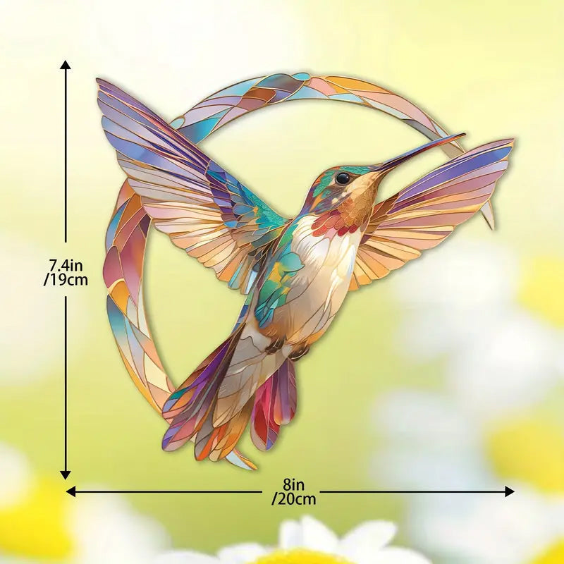 Vakker lilla kolibri krystall solfanger, perfekt vindusdekorasjon.