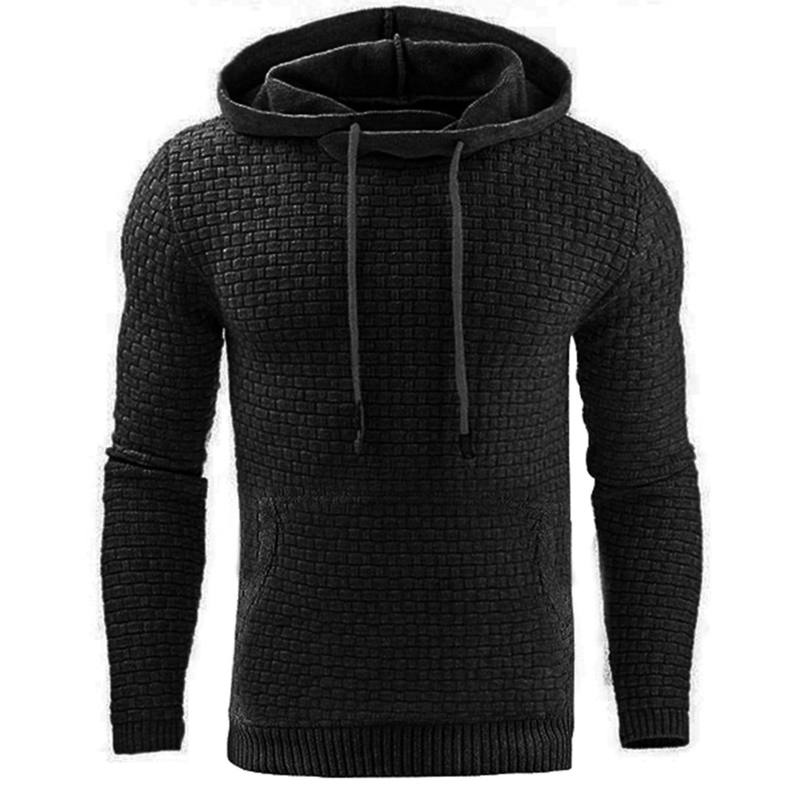 Allsidig herre hoodie i mykt stoff med stor frontlomme, perfekt for vår- og høstdager med god komfort.