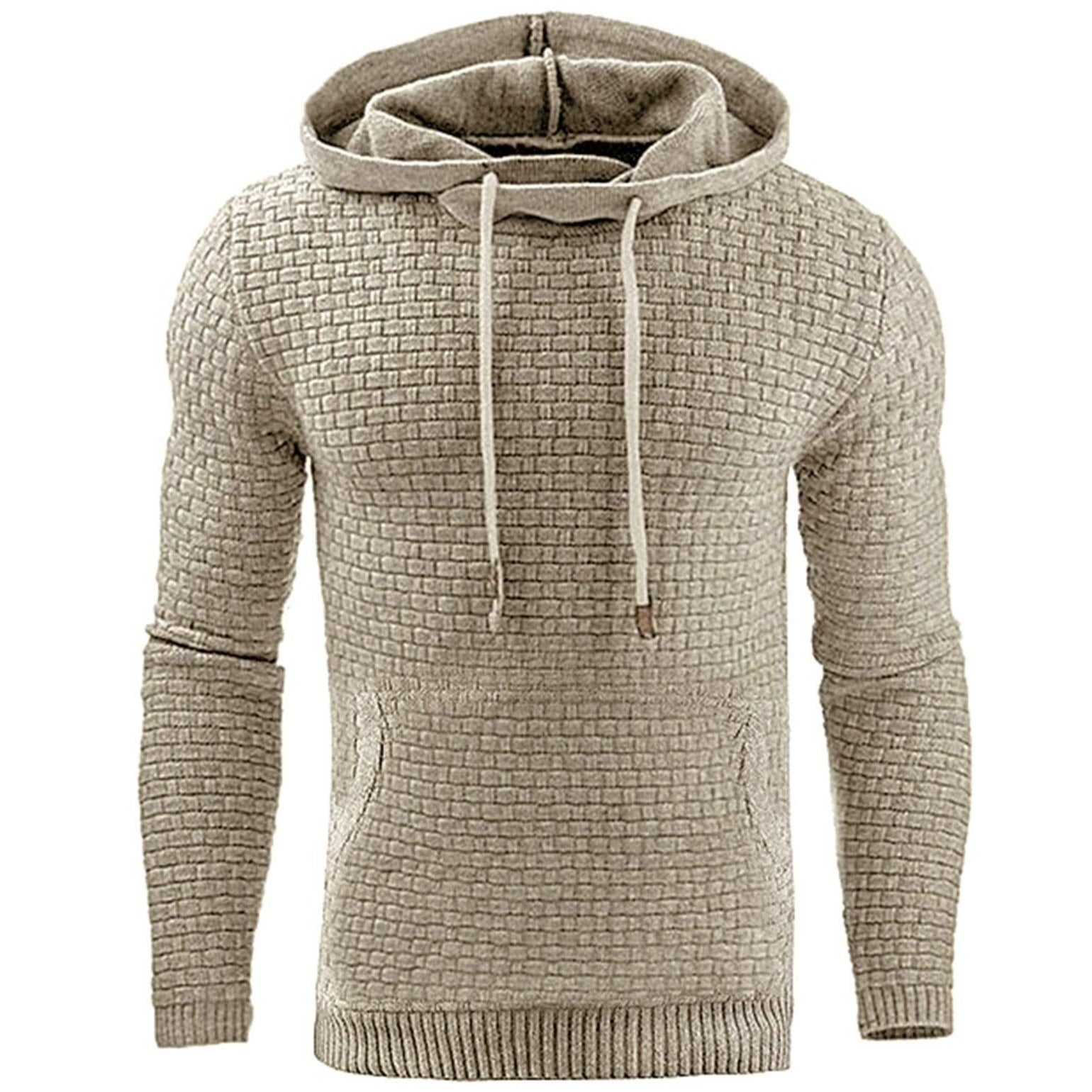 Stilig herre hoodie med romslig frontlomme for en avslappet fritidslook. Passer for casual hverdagsbruk.