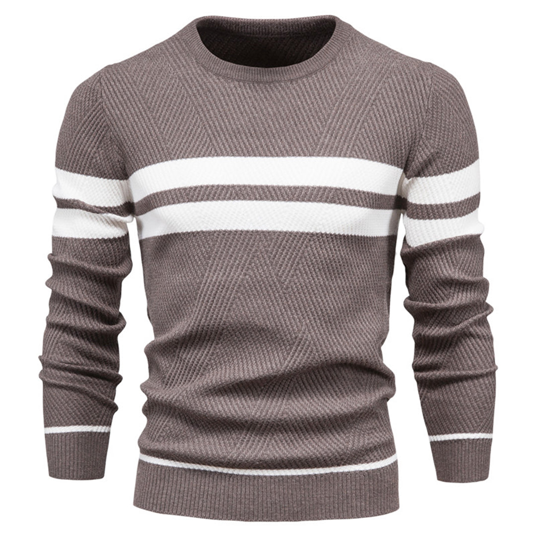 Enkel og stilren herresweater med o-hals. Ideell for daglig komfort og en uformell look.