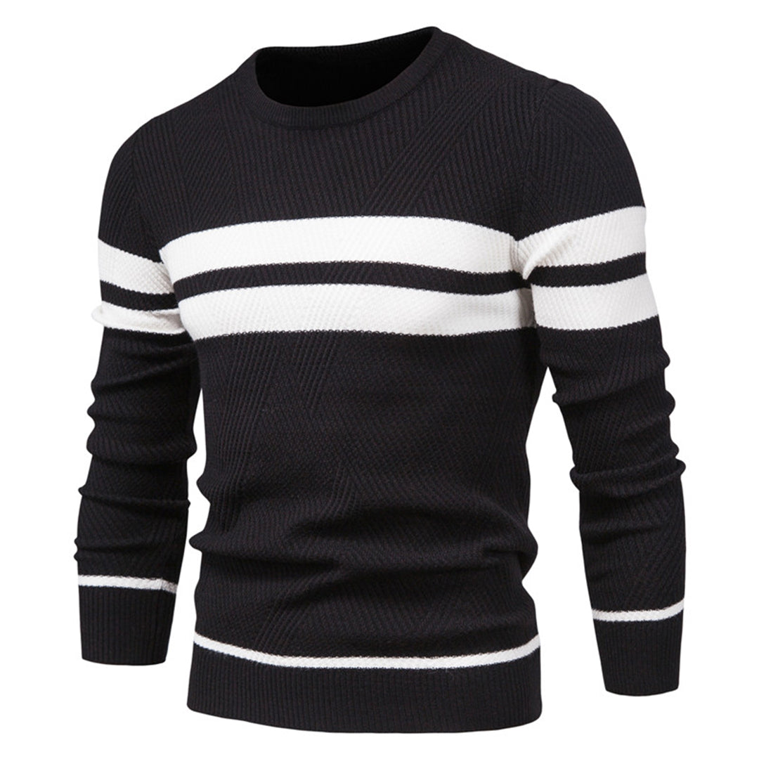 Avslappet herresweater med o-hals, enkel å kombinere. Gir et sofistikert, men uformelt uttrykk.