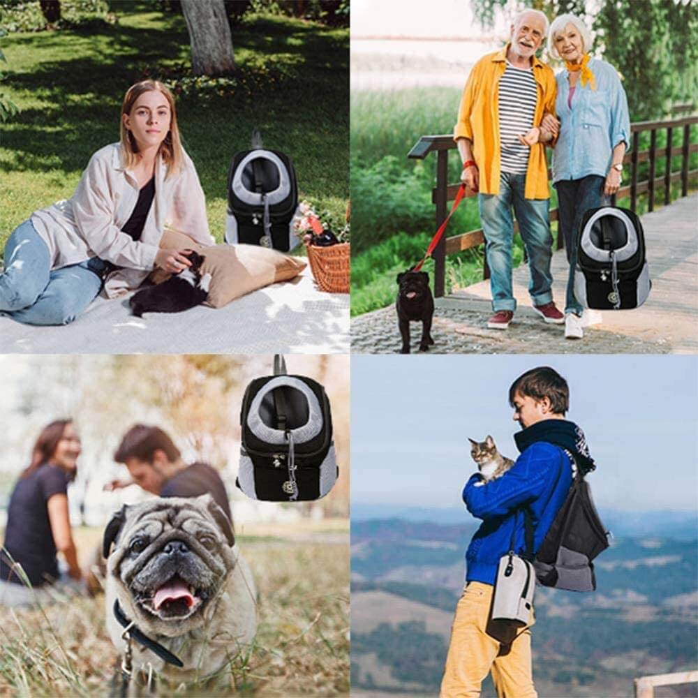 Utendørs tursekk for små hunder og katter, med reflekterende striper for sikkerhet