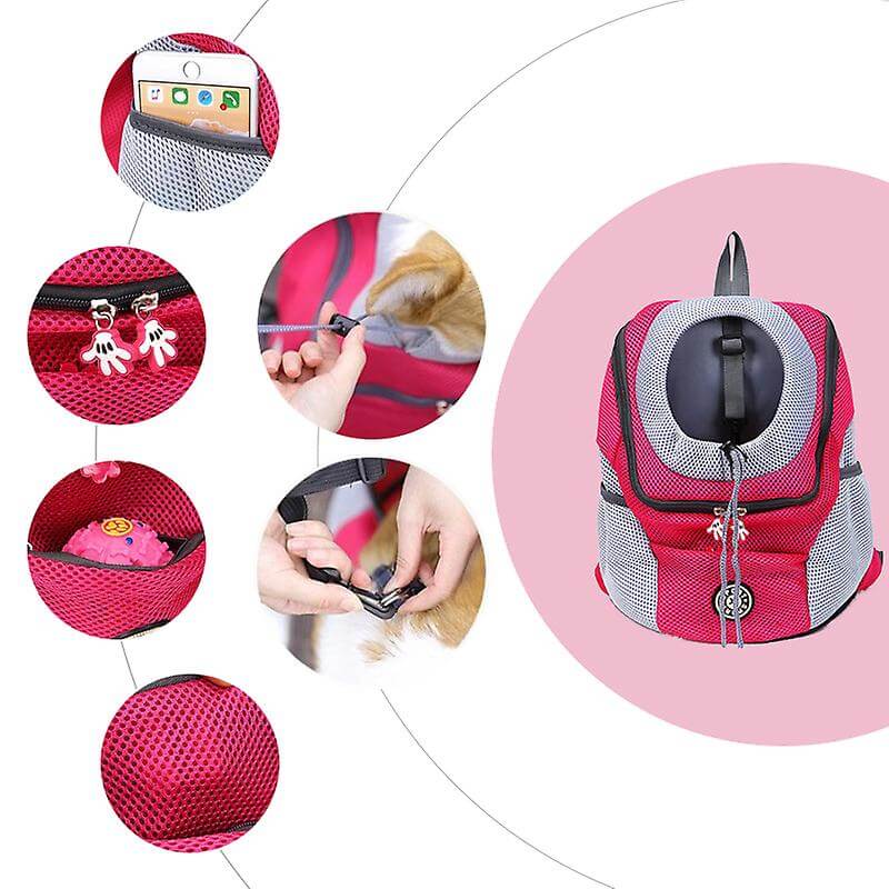 Kjæledyrsekk med justerbar brystrem for perfekt passform og komfort under vandring