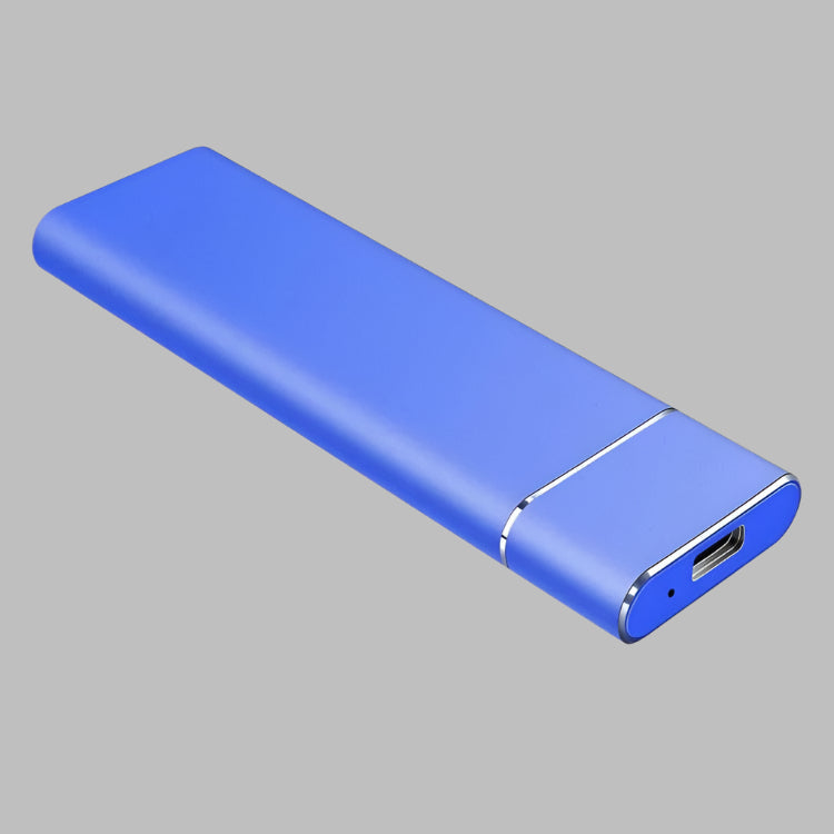 "Kompakt bærbar SSD med 8TB kapasitet, grått metallhus, USB 3.0, gir lynrask dataoverføring og trygg lagring."