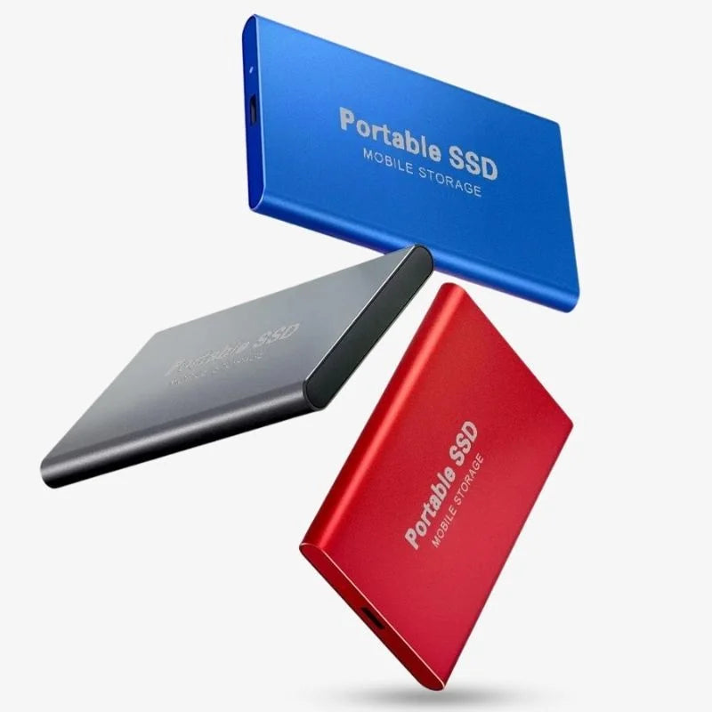 "Kompakt ekstern SSD med slankt design, robust og vannresistent, tilbyr opptil 1050 MB/s overføringshastigheter."