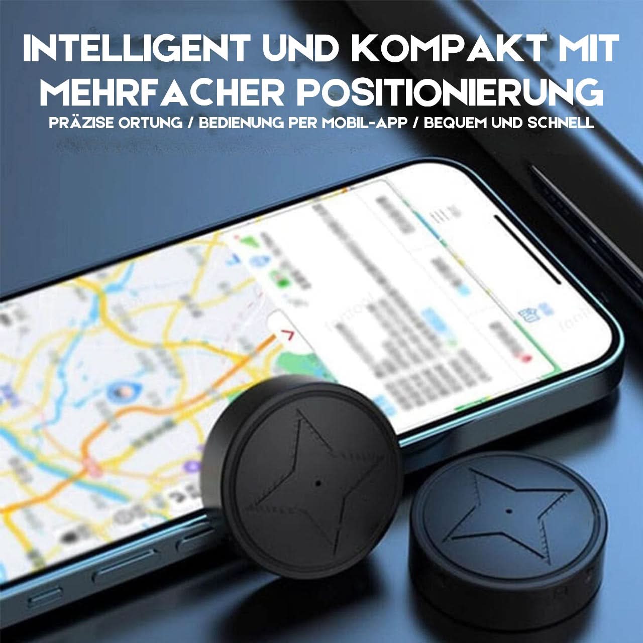 Bærbar GPS-sporer for sikkerhet, med tydelige indikatorer, egnet for diskret sporing.