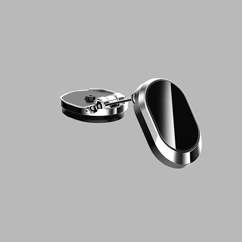 "Kompakt magnetisk telefonholder for bil, 360° rotasjon, sterk magnet, justerbar, svart, gir optimal synsvinkel, stilfull."
