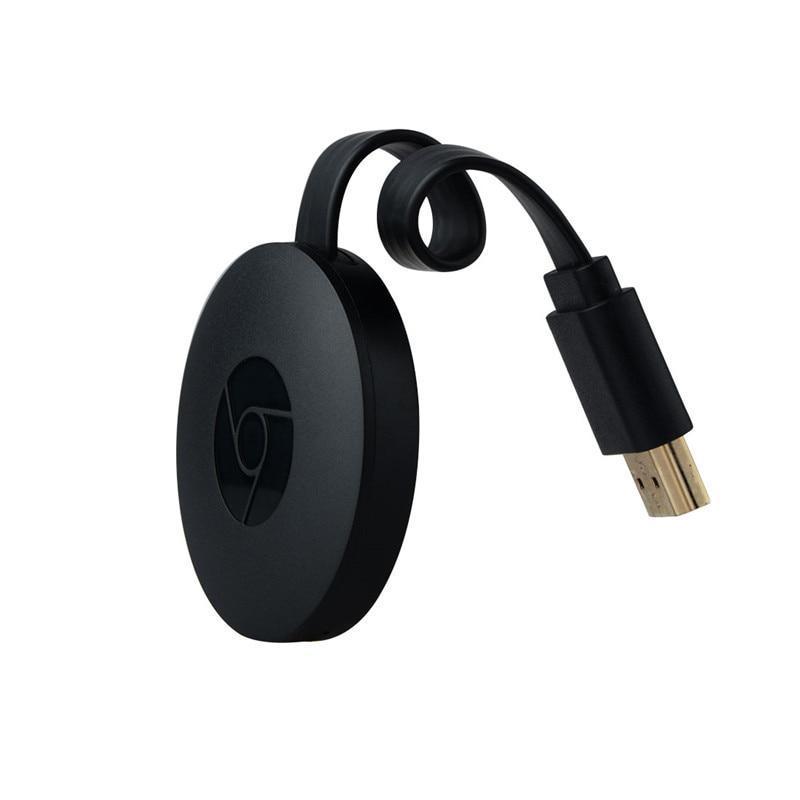Kompakt, rund strømenhet for 1080p HD videostrømming direkte til TV, kobles via HDMI, fungerer med smarttelefoner.