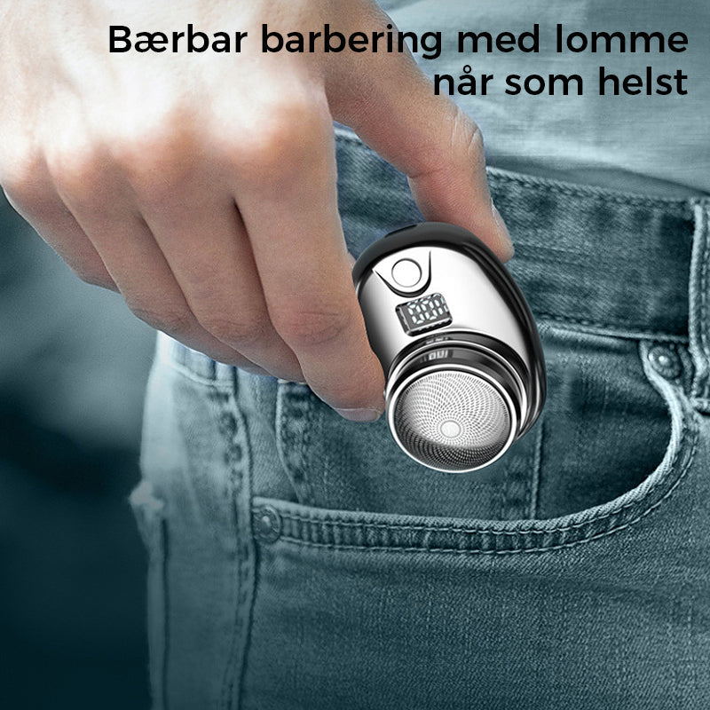 "Kompakt vanntett mini elektrisk barbermaskin, bærbar, passer i lomma, med slank design og ergonomisk grep for raske resultat
