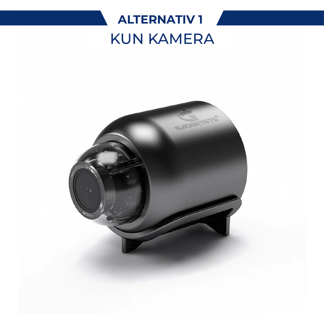"Kompakt X5 Mini WiFi sikkerhetskamera med 1080P HD, nattsyn, og sanntidsvarsler, svart og elegant design."