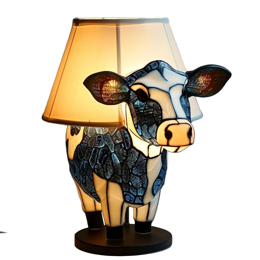Koselig kuformet bordlampe til barnerom. Unikt nattlys for gutter og jenter, perfekt interiørdekorasjon.