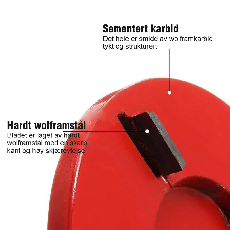 "Kraftig 3/6-tanns treskjæringsskive i blå, rød, svart for effektiv vinkelsliperbruk og presis materialfjerning."
