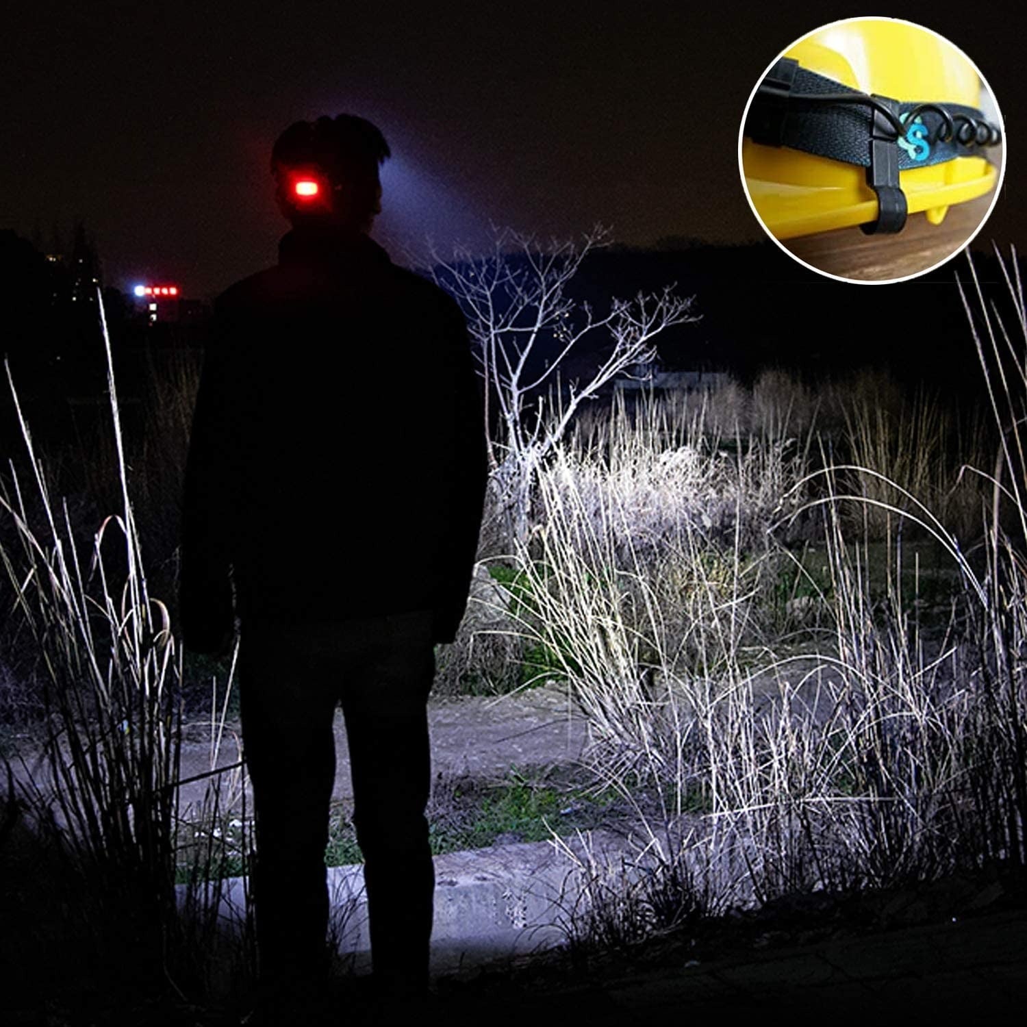 Handsfree LED hodelykt, oppladbar og robust, perfekt som arbeidslys og fiskeutstyr.