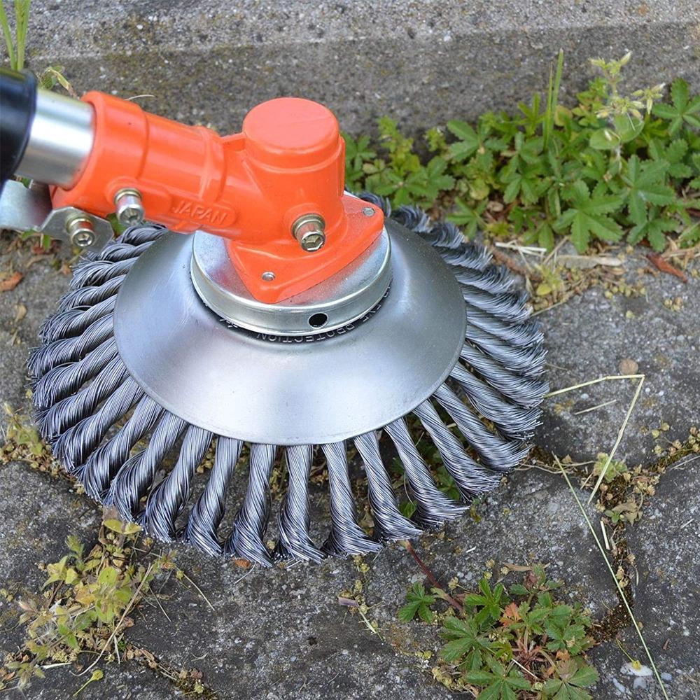 "Kraftig ståltråd trimmerhode for ugressfjerning, robust design med langvarig holdbarhet, for hagearbeid."
