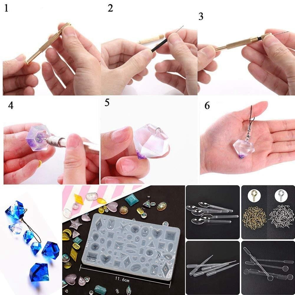 Stort utvalg av silikonformer fra harpiksformsett for DIY, perfekt for å lage varierte smykkeanheng og armbånd.