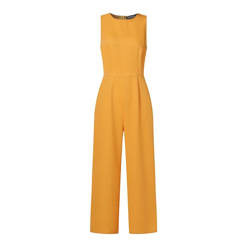 Kvinner avslappet lekedress med vide ben og tanktopp, perfekt for sommerdager.
