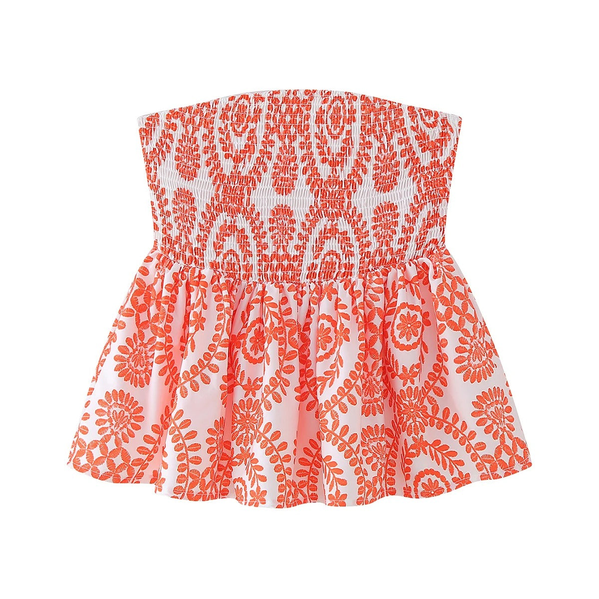 Moteriktig blomstret volang croptop, perfekt for kvinner som søker en trendy sommerfesttopp.