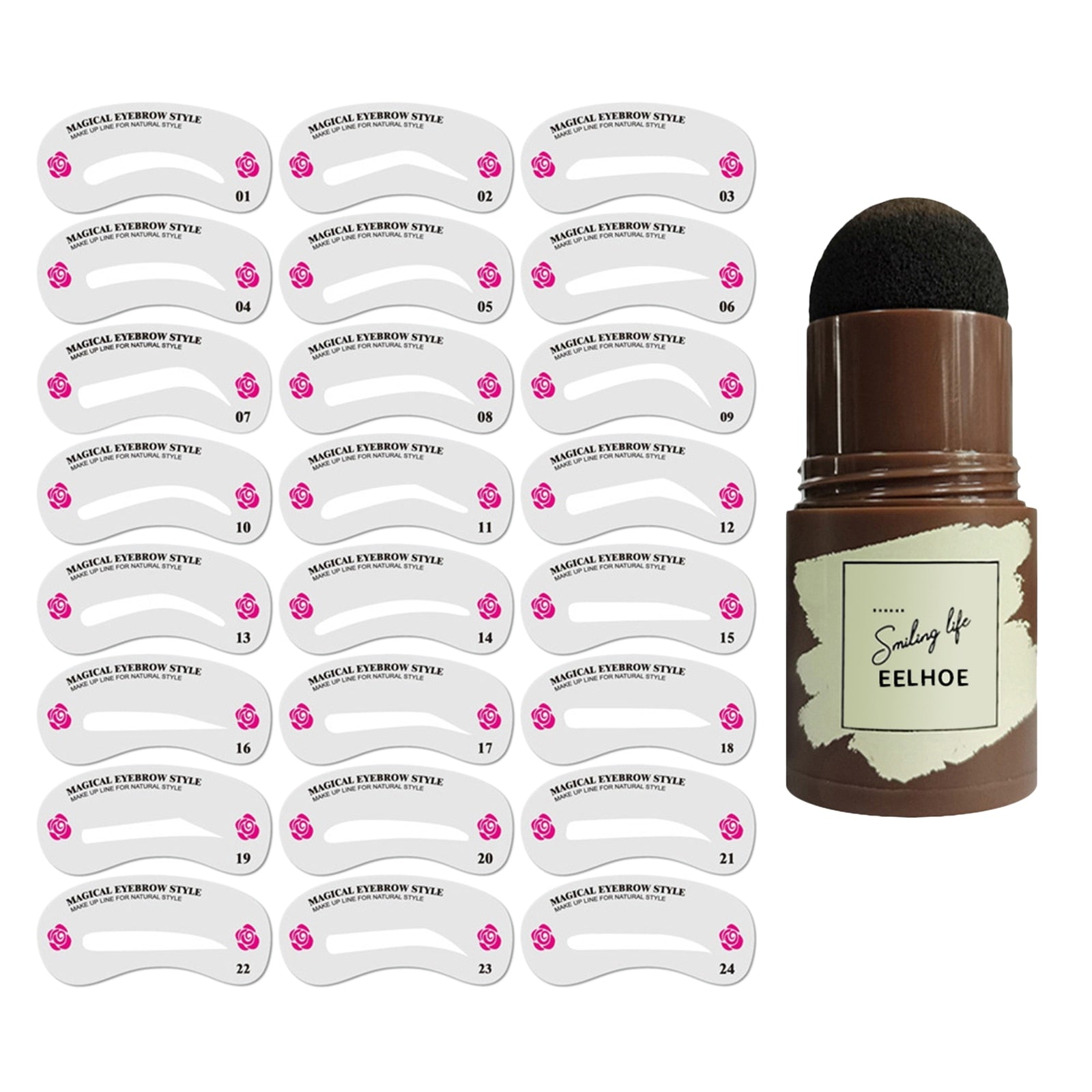 Kvinner ett-trinns brynstempel sminkesett for enkle, langvarige bryn.